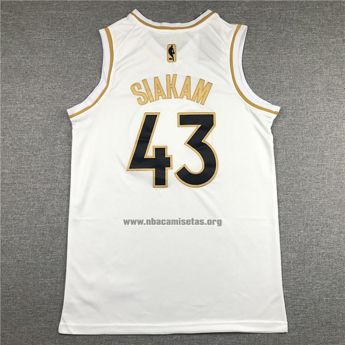 Camiseta Golden Edition Toronto Raptors Pascal Siakam NO 43 Blanco